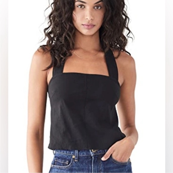 Vince square neck linen halter style top 8 - Picture 1 of 6